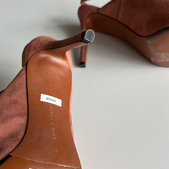 Charles & Keith Suede Leather Tassel Heels - Picture 6 of 16